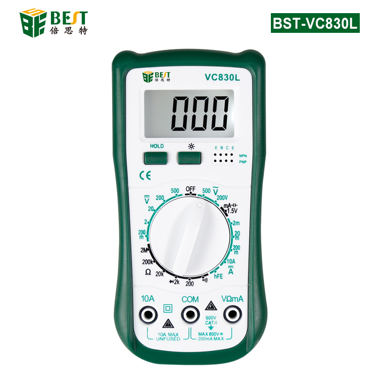 BST-VC830L 雙背光數(shù)字萬(wàn)用表 手動(dòng)量程 三位半背光顯示屏