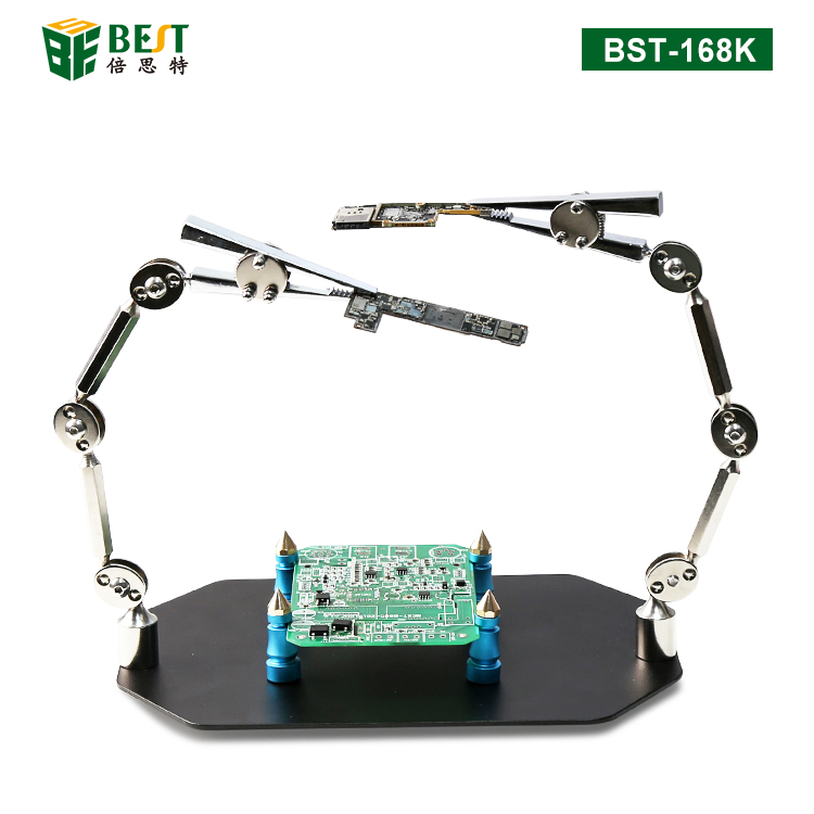 BST-168K 維修焊接臺(tái)式夾具 PCB放大鏡夾具 萬向雙頭夾 反彈夾 萬向雙頭夾具