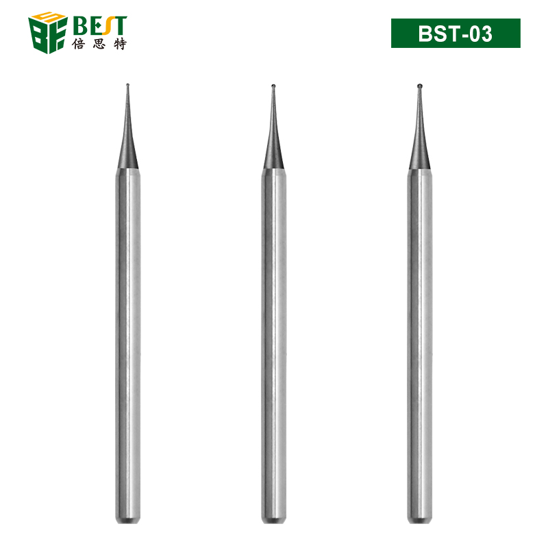 BST-03 層板鎢鋼打磨頭 0.3/0.4/0.5mm電磨球形針 適用于智能手機主板維修電動打磨機球形刀頭
